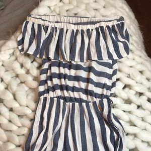 Off The Shoulder Striped Romper
